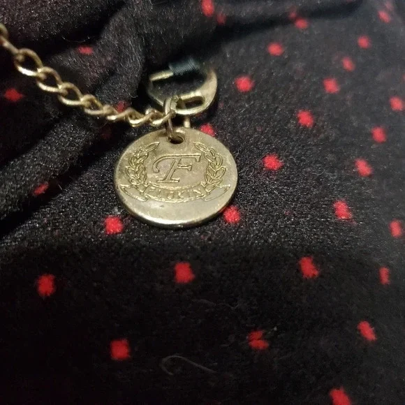 Feiermina  black coat with red polka dots. Bows in front and back. Size large - Picture 6 of 16